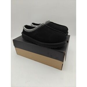 UGG Tasman Slipper Shoes Mens Size 9 Black Suede Wool Shearling Lined M 5950